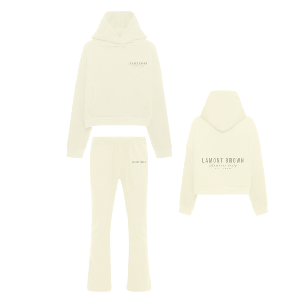 Lamont Brown Flared Set - Creme